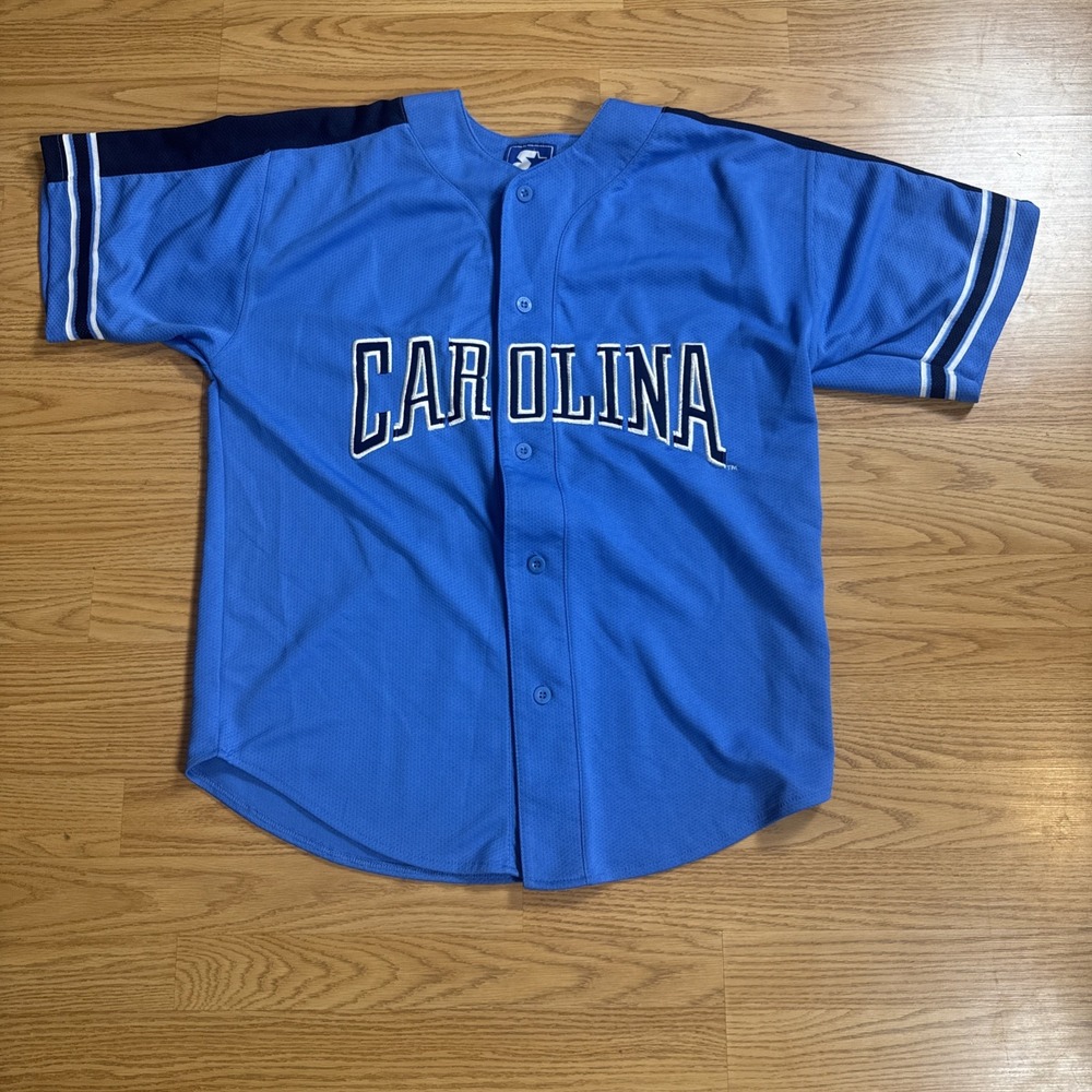 Vintage Starter Jersey North Carolina Tarheels Throwback Medium Baseball Blue